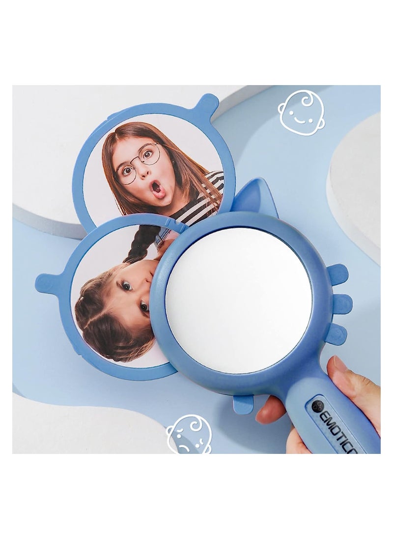 KASTWAVE - Emotional Learning Mirror Handheld Unbreakable Mirror Autism Sensory Toys Play Mirror For Kids Social Emotional Learning School Social Skills Therapy Tool Pink And Blue - Image 1