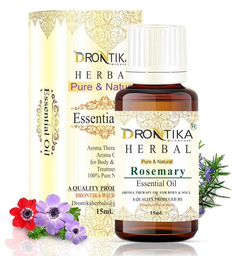 Drontika 100% Pure & Natural Rosemary Essential Oil / Aromatherapy Oil for Body Nad Soul (15 ml) - Image 1