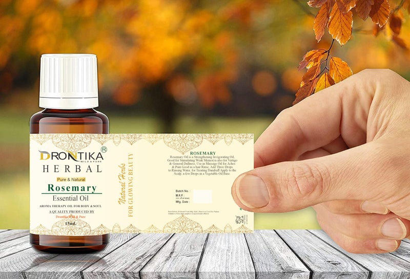 Drontika 100% Pure & Natural Rosemary Essential Oil / Aromatherapy Oil for Body Nad Soul (15 ml) - Image 5