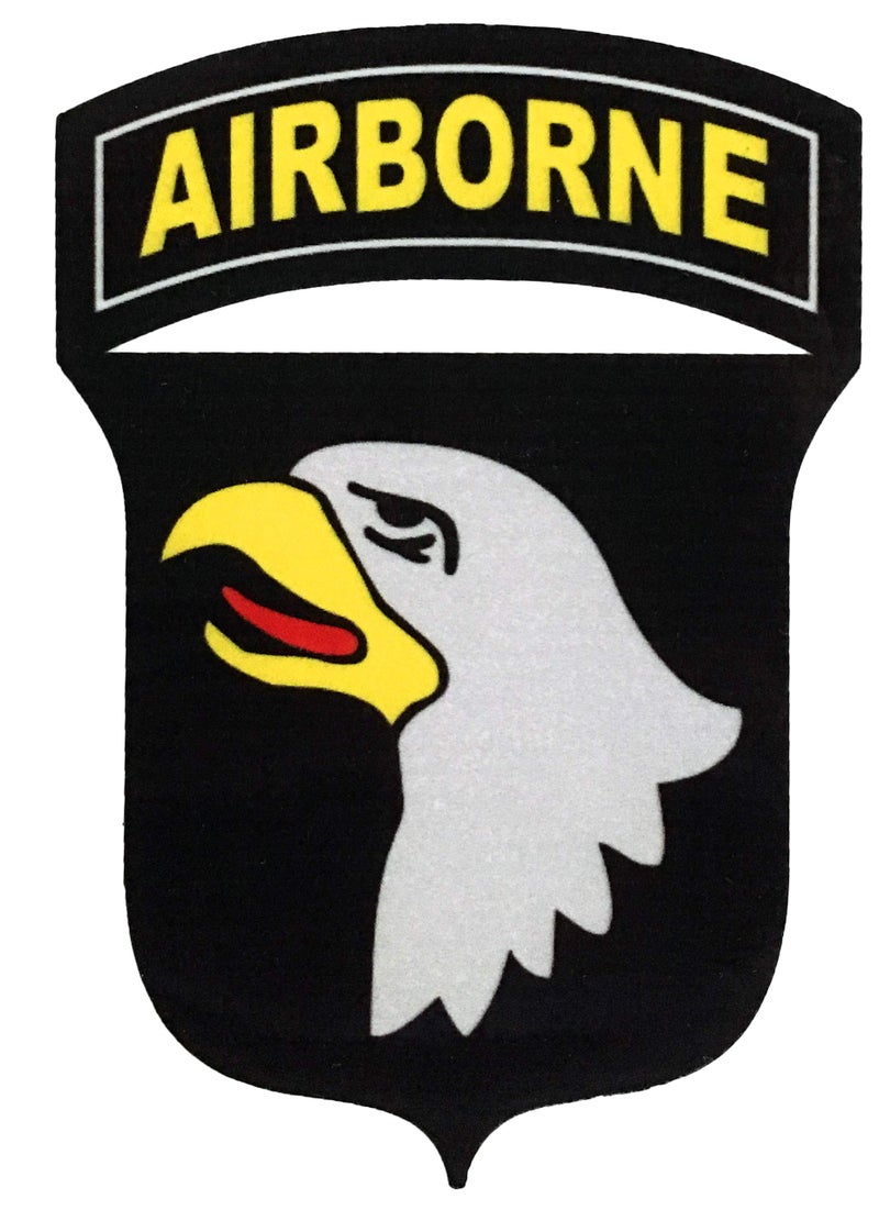 Papapatch 101st Airborne Screaming Eagle Shoulder Sign Badge Vinyl Window Laptop Wall Decor Decal Sticker - Black (STK-Airborne-Black)