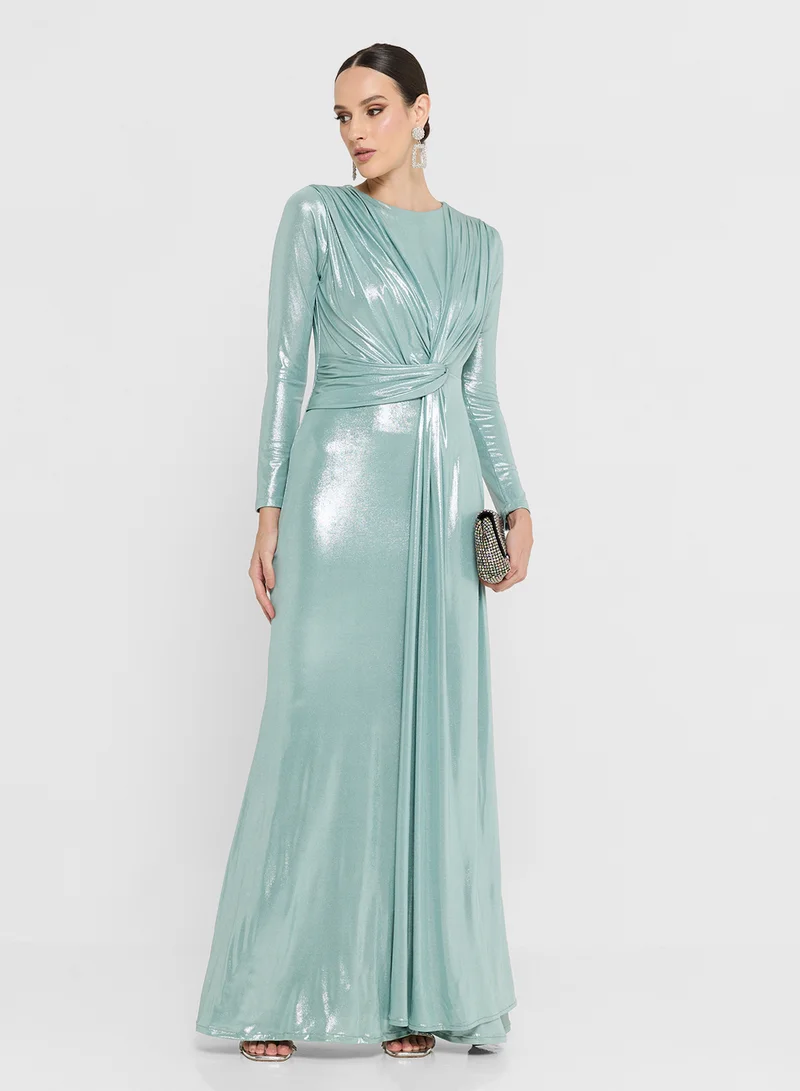 Golden Apple Long Sleeves Maxi Dress
