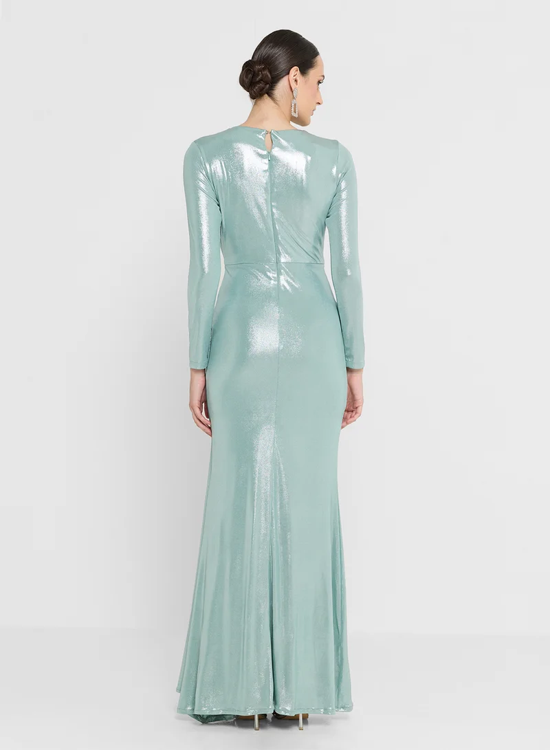 Golden Apple Long Sleeves Maxi Dress