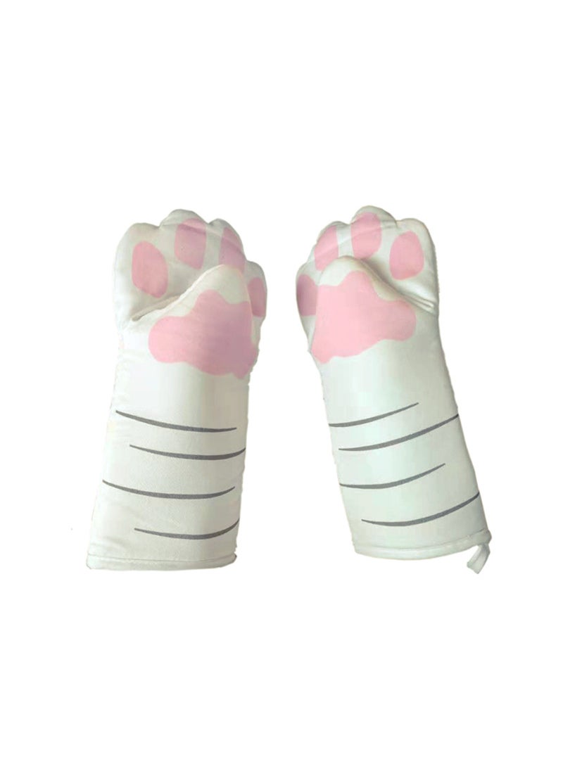 Generic - New Cotton Cat Paw Oven Gloves Heat Resistant Pair of Cat's claw gloves - Image 1