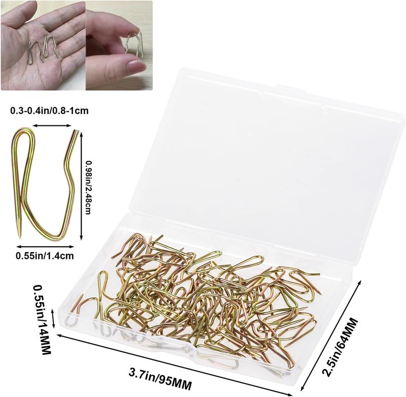 Nydotd 58 Pcs Mini Metal Curtain Hooks, Rustproof Metal Hooks Heavy-Duty Offset Pin-On Drapery Hooks for Window Curtain, Door Curtain and Shower Curtain (Vintage Bronze, 1 inch) - Image 2