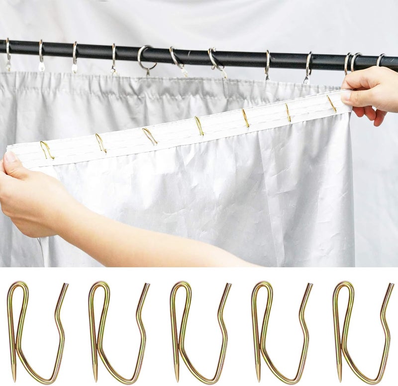 Nydotd 58 Pcs Mini Metal Curtain Hooks, Rustproof Metal Hooks Heavy-Duty Offset Pin-On Drapery Hooks for Window Curtain, Door Curtain and Shower Curtain (Vintage Bronze, 1 inch) - Image 4