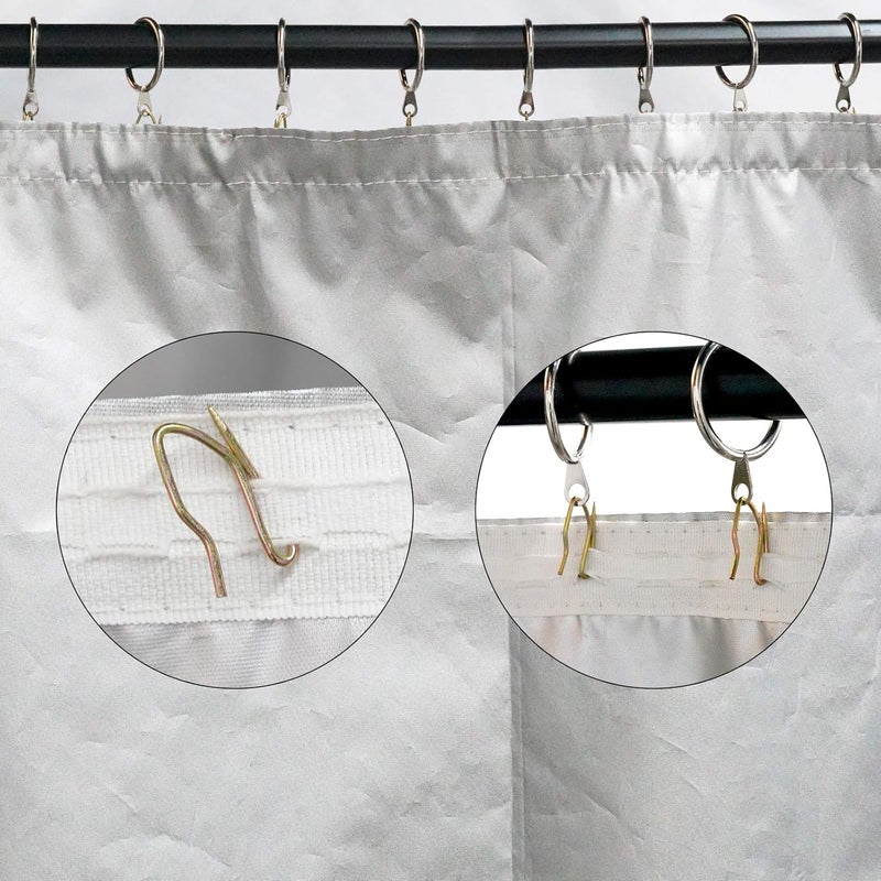 Nydotd 58 Pcs Mini Metal Curtain Hooks, Rustproof Metal Hooks Heavy-Duty Offset Pin-On Drapery Hooks for Window Curtain, Door Curtain and Shower Curtain (Vintage Bronze, 1 inch) - Image 5