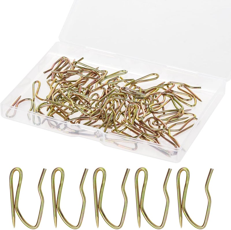 Nydotd 58 Pcs Mini Metal Curtain Hooks, Rustproof Metal Hooks Heavy-Duty Offset Pin-On Drapery Hooks for Window Curtain, Door Curtain and Shower Curtain (Vintage Bronze, 1 inch) - Image 1