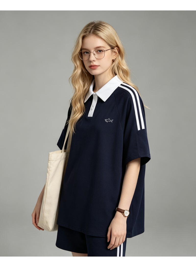 Paul & Shark Unisex Short Sleeve Polo Shirt Casual Daily Top Navy - Image 2