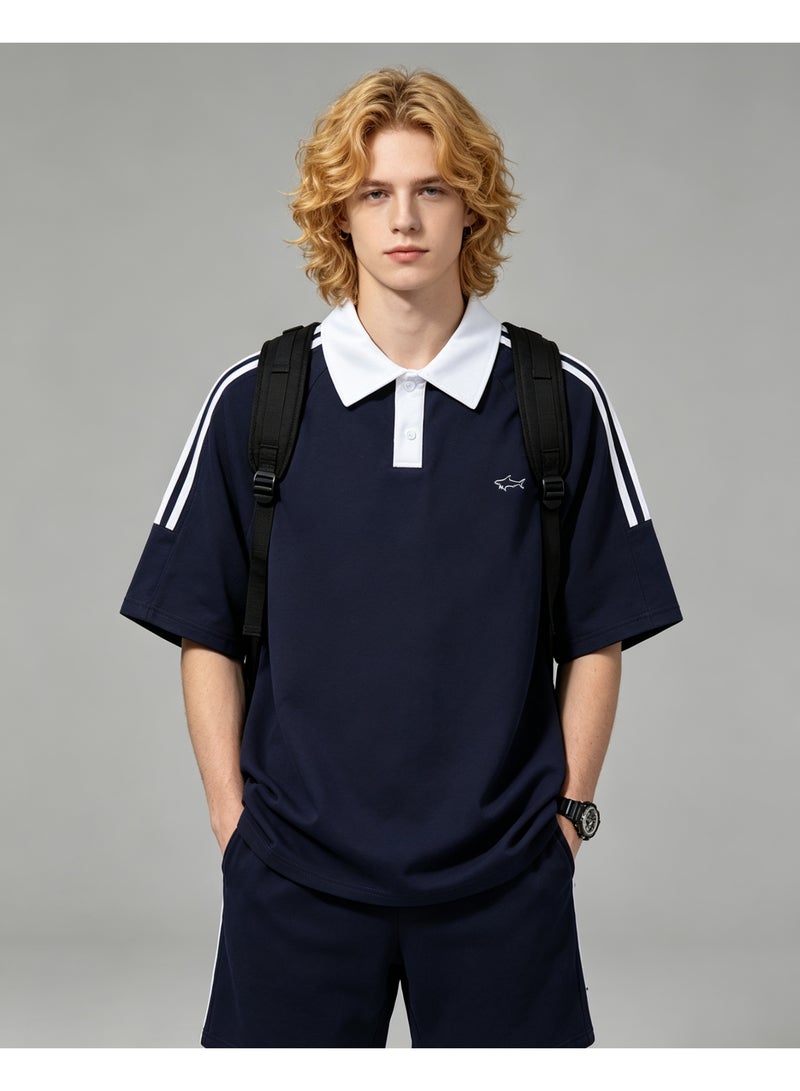 Paul & Shark Unisex Short Sleeve Polo Shirt Casual Daily Top Navy - Image 1