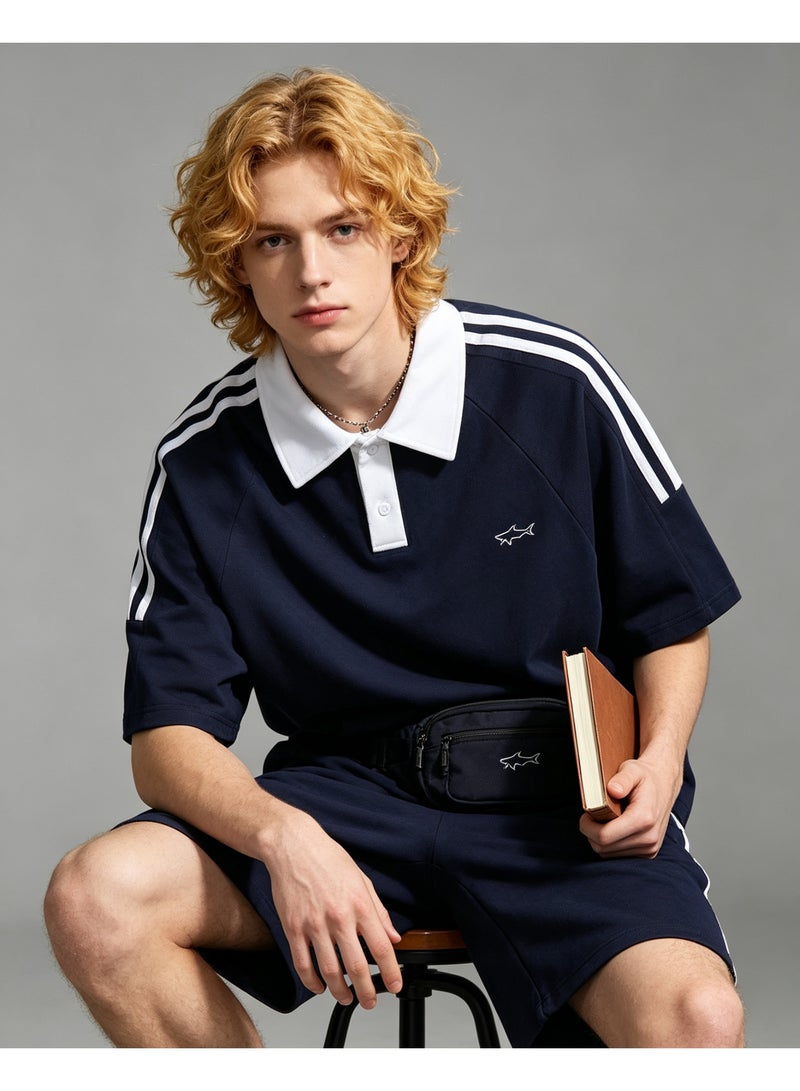 Paul & Shark Unisex Short Sleeve Polo Shirt Casual Daily Top Navy - Image 3