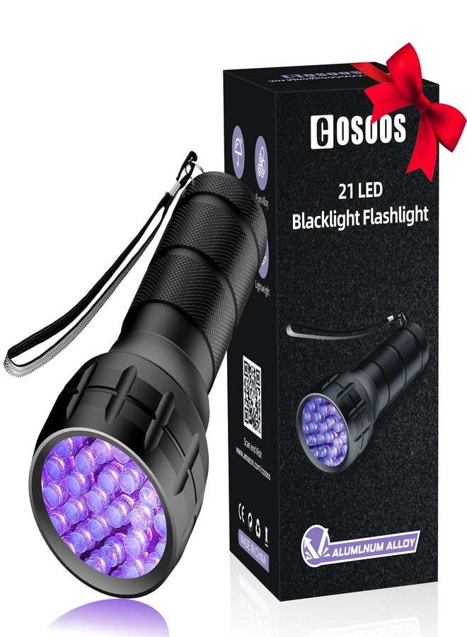 COSOOS Black Light UV Flashlight, 21 LED Handheld UV Light, 395nm Mini Blacklight Flashlight, Portable Pet Urine Detector for Dog Cat Urine Stains, Bed Bugs, Scorpion, Resin Curing, Nails - Image 1