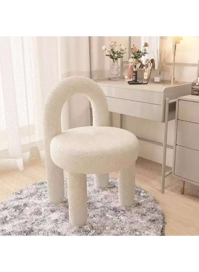 كرسي خلع الملابس المقوس الأنيق، مصنوع من الصوف الصناعي والإسفنج عالي الكثافة للراحة - Image 5