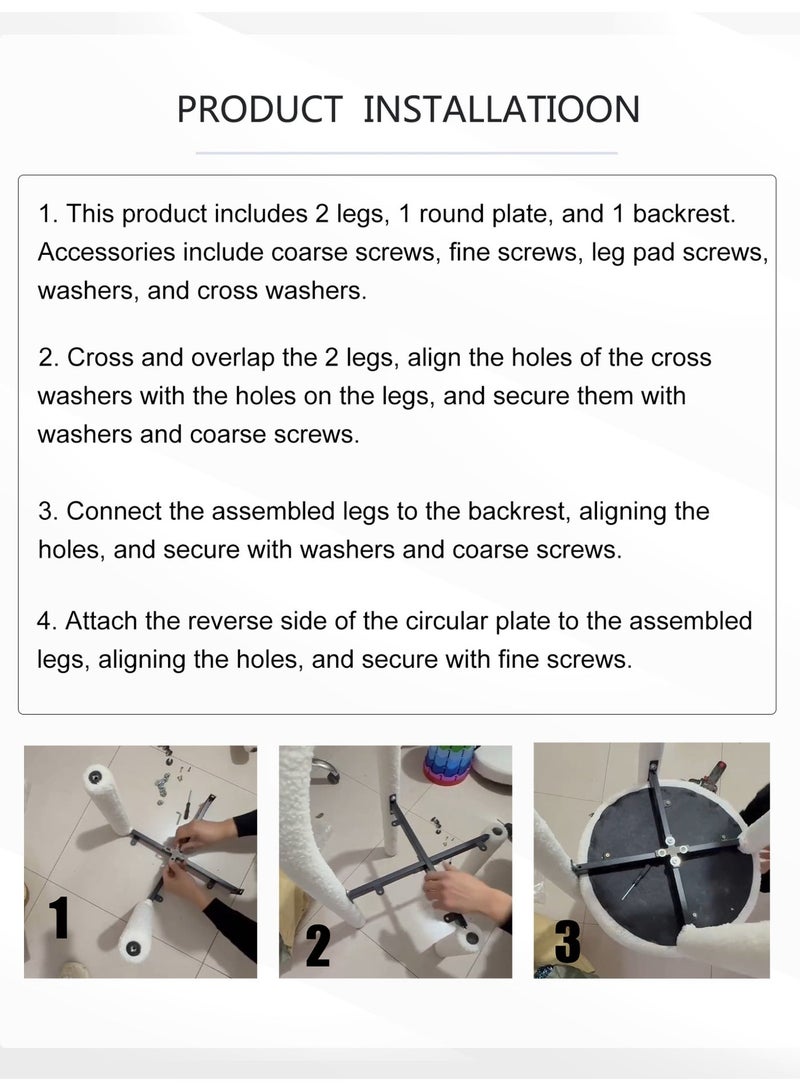 كرسي خلع الملابس المقوس الأنيق، مصنوع من الصوف الصناعي والإسفنج عالي الكثافة للراحة - Image 2