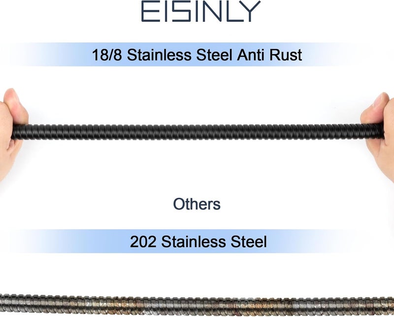 Eisinly Shower Hose, 79 Inches Extra Long Stainless Steel Handheld Shower Head Hose with Brass Insert and Nut, Flexible, Matte Black - Image 5