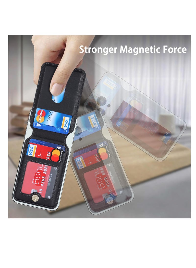 Magsafe Wallet Stand, with Adjustable Magnetic Wallet Stand, Magnetic Leather Wallet for Magsafe, Magsafe Wallet for iPhone 15/14/13/12 Series, Stylish Vegan Leather (Black) - Image 5