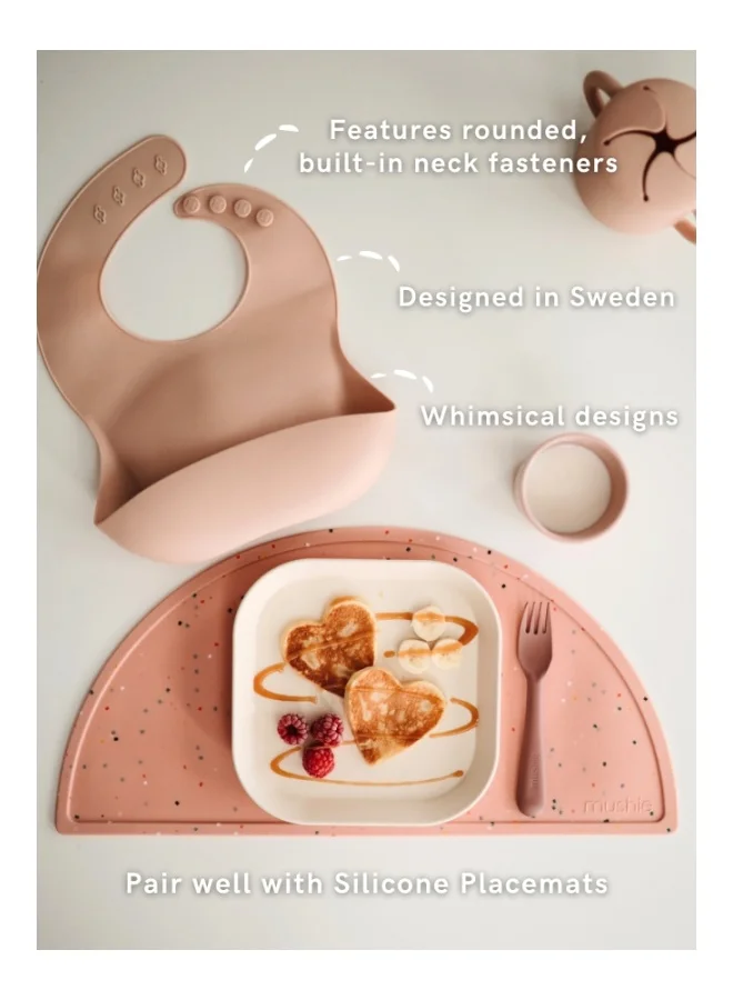 mushie Silicone Baby Bib - Woodchuck