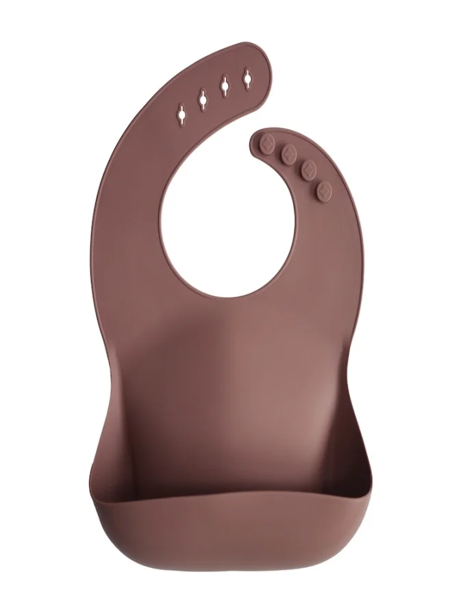 mushie Silicone Baby Bib - Woodchuck