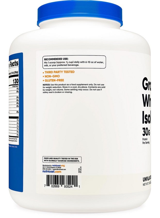 بروتين مصل اللبن المعزول من Nutricost Grass-Fed (بدون نكهة) 5 رطل - خالٍ من هرمون النمو البقري، وغير معدّل وراثيًا وخالي من الجلوتين - Image 3