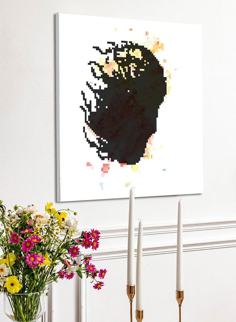LOWHA Square Canvas Wall Art Stretched Over Wooden Frame with Man's Face Fading Conceptual Art Painting - Image 2