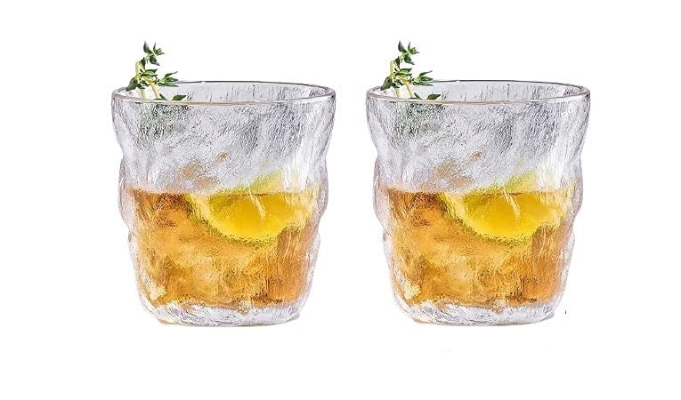 ginoya brothers ginoya brothers Glass Whiskey Glacier Cup Frosted Wine Glass Water Cup Colored Crystal Coffee Mug Beer Glasses for Home Office Bar Scotch Cocktails Juice Drinking Small 2 300 ml - Image 1