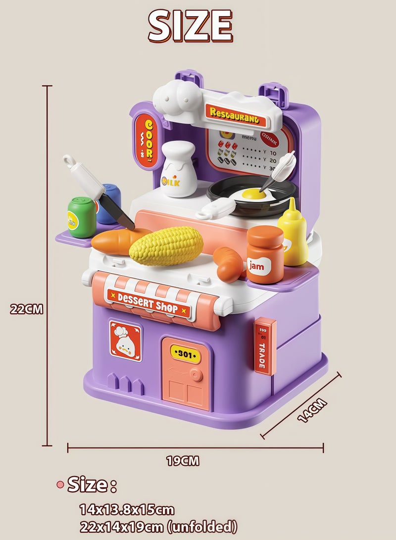 Kids Kitchen Playset, Multi functional kitchen,Handheld storage puzzle early education,Children Role Play Cookware Indoor DIY Kitchen Toy,Play Kitchen Set for Toddler 3-5, Complete Pretend Play Kitchen Accessories with Play Food, Utensils and Pots, Birthday Gifts Toys for 3 4 5 Year Old Girls & Boys - Image 2