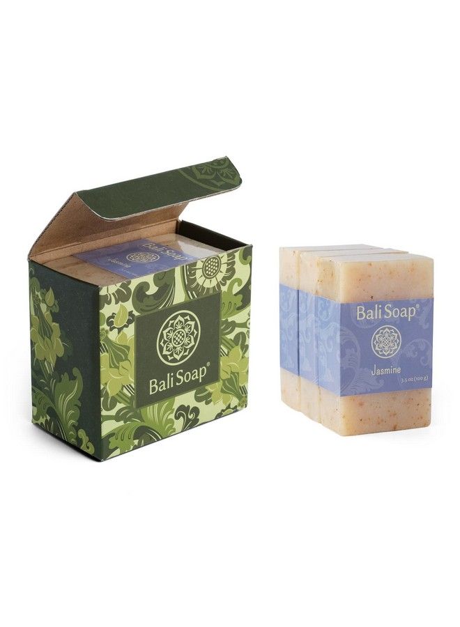 Bali Soap صابون الياسمين الطبيعي للرجال والنساء - صابون للاستحمام والجسم والوجه - صابون نباتي يدوي الصنع - صابون مقشر - عبوة 3 قطع 35 أونصة لكل منها - Image 3