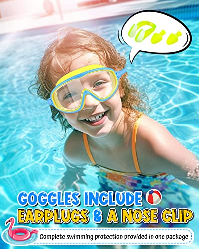 Rantizon Kids Swim Goggles 2 Pack, Wide View Swimming Goggles for Child 3-15, Anti Fog&UV No Leaking Goggles for Boys Girls - Image 2
