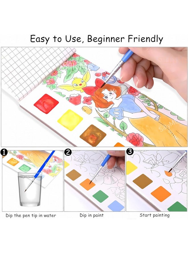 Sillyme 2 pcs Magical Water Painting Book - Return Gifts Birthday Paty for Kids - Coloring Drawing Books - Embeded Water Paint Color in Each Sheet - Best Birthday Return Gifts for Kids in Bulk  - Image 2