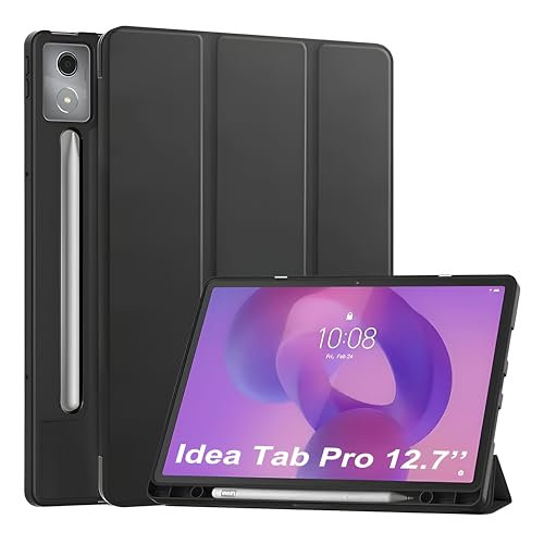 ProElite Cover for Lenovo Idea Tab Pro 12.7 inch 2025 case Cover, Soft Flexible Flip Case Cover for Lenovo Idea Tab Pro 12.7 inch 2025 [Recoil Series] - Marble Purple - Image 1