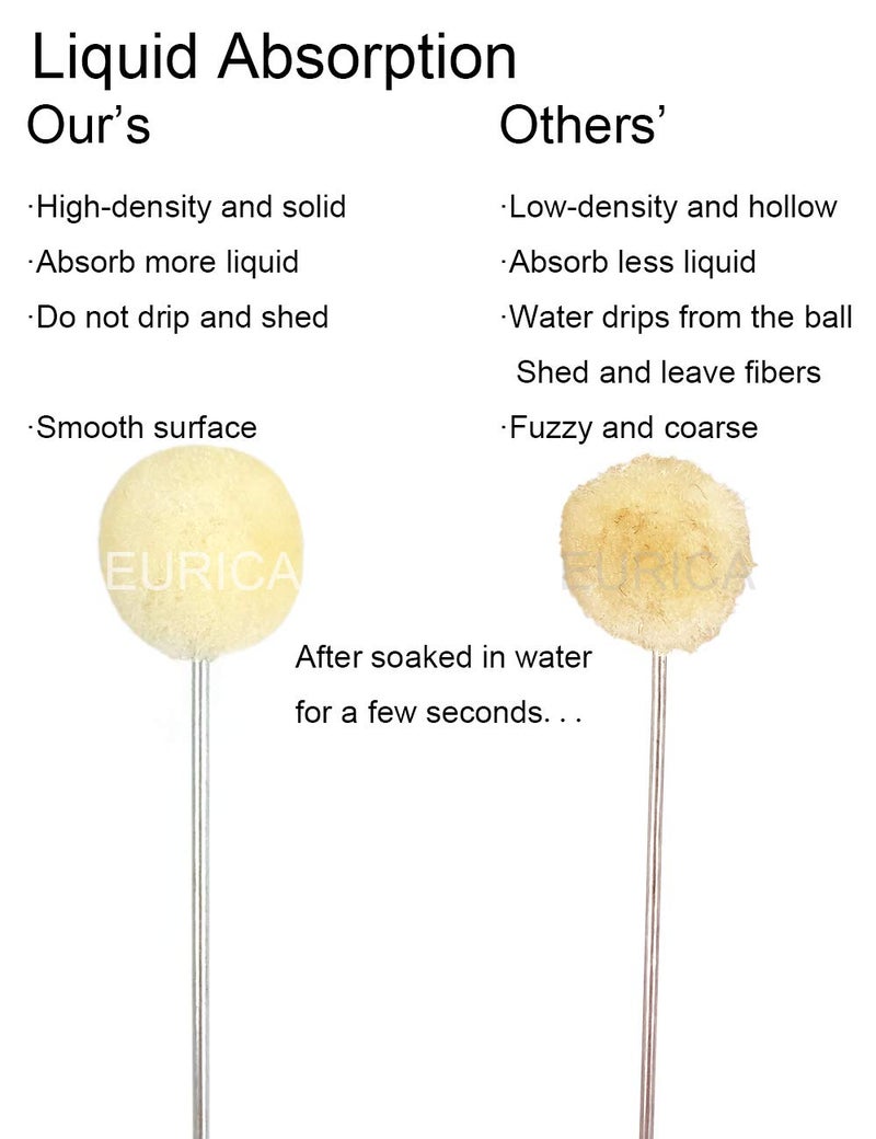 EUICAE Wool Daubers Leather Dye Leather Tool Wool Balls Brush Leathercraft Tools and Supplies Leather Crafting Tools Leather Craft Sponge Daubers with Metal Handle for DIY Crafts Projects Shoe Polish (100) - Image 5
