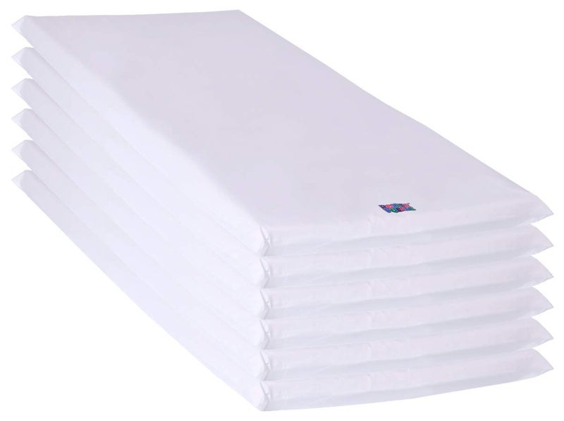ROLLEE POLLEE Northwest White Microfiber Cot Sheets - Stitched Hem, Super Soft & Durable with Elastic Loops - Ideal for Preschool & Daycare Naptime Bedding - Toddler Size 23" x 42" 6-Pack - Image 1