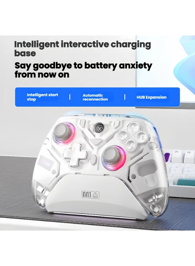 AOLION PC Controller,Bluetooth Controller with Hall Triggers,Hall Joysticks,RGB Light,for PC/Switch/iOS/Android 1000mAh with Charging Dock  - Image 5