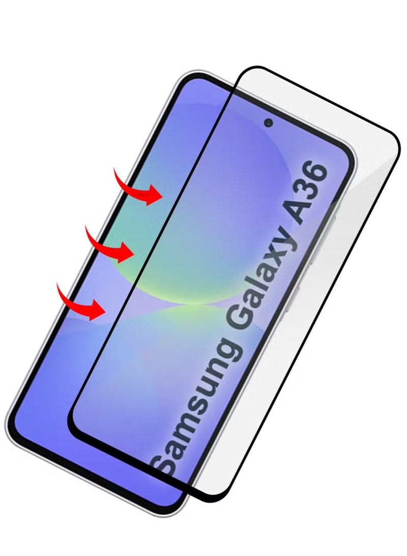 Samsung Galaxy A36 Tempered Glass 9H Hardness HD Clear Anti-Fingerprint Glass Edge-to-Edge For Samsung Galaxy A36 6.7-inch - Image 3
