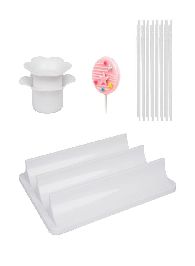 RAWILL Cake Pop Mold with Tray,50 Sticks,ABS Circle Cake Pop Cutter and Pusher-Non-3D Printed,High-Capacity Dual-Cavity Tray for Parties, Wedding,Home Desserts Making - Image 1