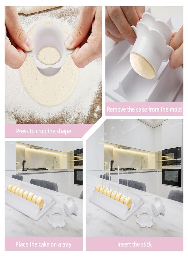 RAWILL Cake Pop Mold with Tray,50 Sticks,ABS Circle Cake Pop Cutter and Pusher-Non-3D Printed,High-Capacity Dual-Cavity Tray for Parties, Wedding,Home Desserts Making - Image 5