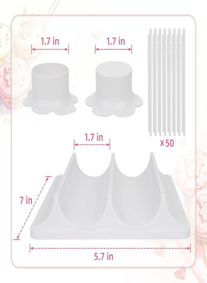 RAWILL Cake Pop Mold with Tray,50 Sticks,ABS Circle Cake Pop Cutter and Pusher-Non-3D Printed,High-Capacity Dual-Cavity Tray for Parties, Wedding,Home Desserts Making - Image 3