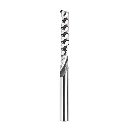 SpeTool Extra Long O Flute Spiral End Mill Carbide Router Bits 1-1/2 inch Cutting Length Single Flute Upcut for Acrylic PVC MDF Aluminum Cutter - Image 1