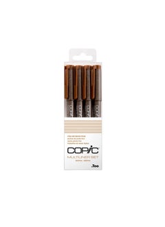 COPIC Copic Markers Multiliner Sepia Pigment Based Ink, 4-Piece Set  - Image 1