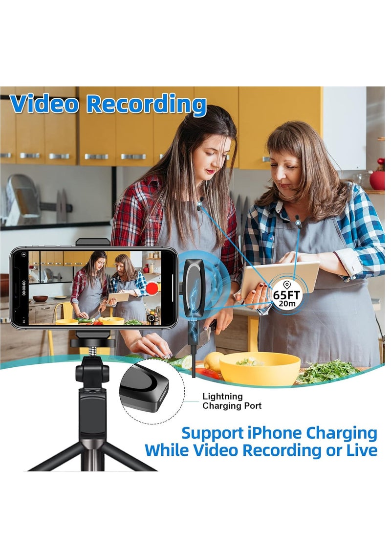 ELTRAZONE - 2 Pack Wireless Lavalier Microphone for iPhone Mini Microphone Wireless Mic for iPhone iPad Video Recording Podcast YouTube Facebook TikTok Live Stream Vlog Auto-Sync NO APP or Bluetooth Needed - Image 1
