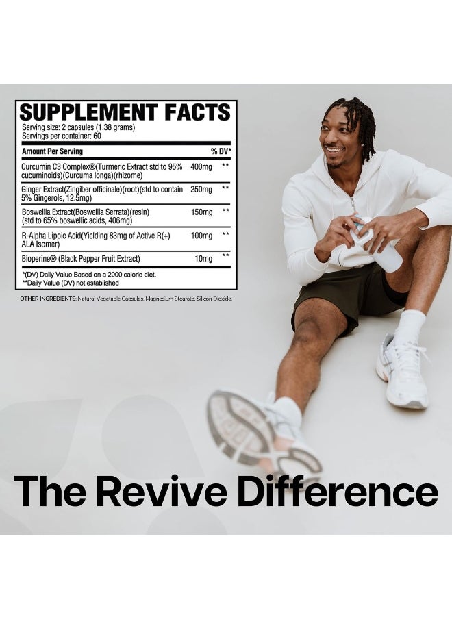 revive - Revive MD | Turmeric + | Joint Support | Reduce Chronic Inflammation | Digestive Support | Cardiovascular Support | 120 Capsules - Image 1