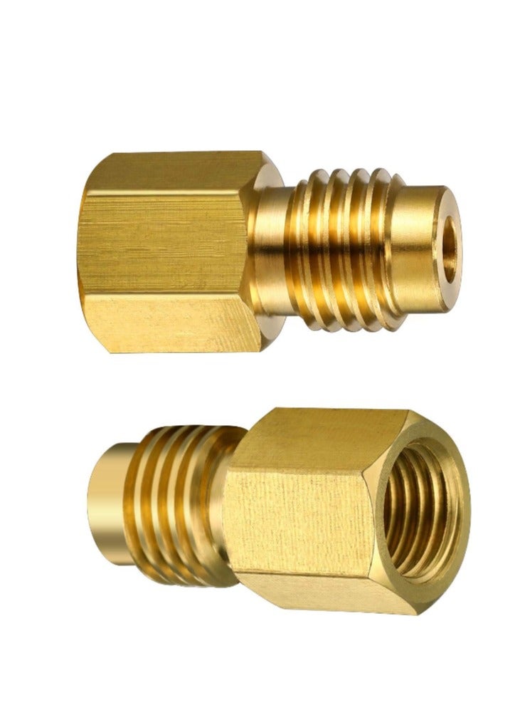 4 Pieces 6015 R134A Brass Refrigerant Tank Adapter to R12 Fitting Adapter Yakumuz 1/2 Female to 1/4 Male Flare Adaptor Valve Core and 6014 Vacuum Pump Adapter 1/4 Inch Flare Female to 1/2 Inch Male - Image 3