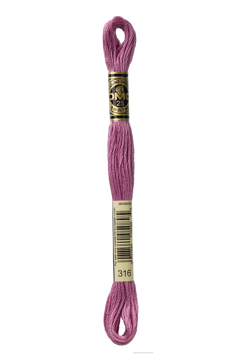 DMC 117316 Mouline Stranded Cotton Six Strand Embroidery Floss Thread Medium Antique Mauve 87Yard
