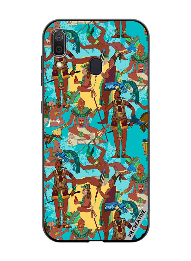 VR CREATIVE Protective Case Cover For Samsung Galaxy A30 Ancient Mayan Mural Design Multicolour - Image 1