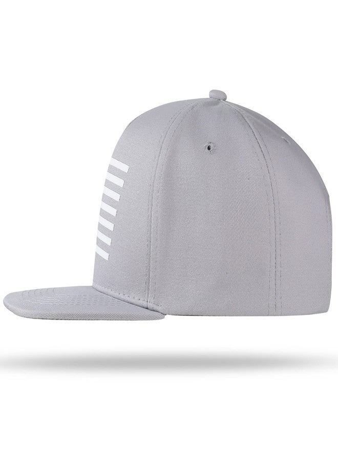 UALON Baseball Cap, Snapback Trucker Hat for Men & Women with American Flag and Adjustable, Breathable Mesh, Flat Bill Hats Gray, Gray, One size - Image 4