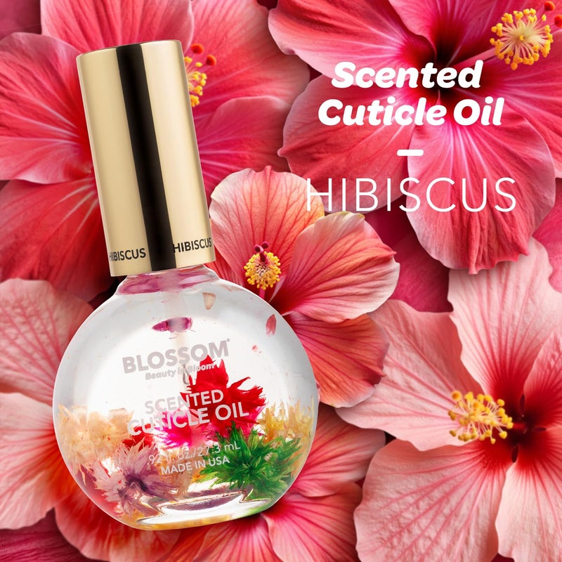 Blossom Cuticle Oil for Nails, Hydrating, Moisturizing, Scented Nail Oil Cuticle Care, Infused with Real Flowers, Made in USA, 0.92 fl. oz, Hibiscus - Image 2