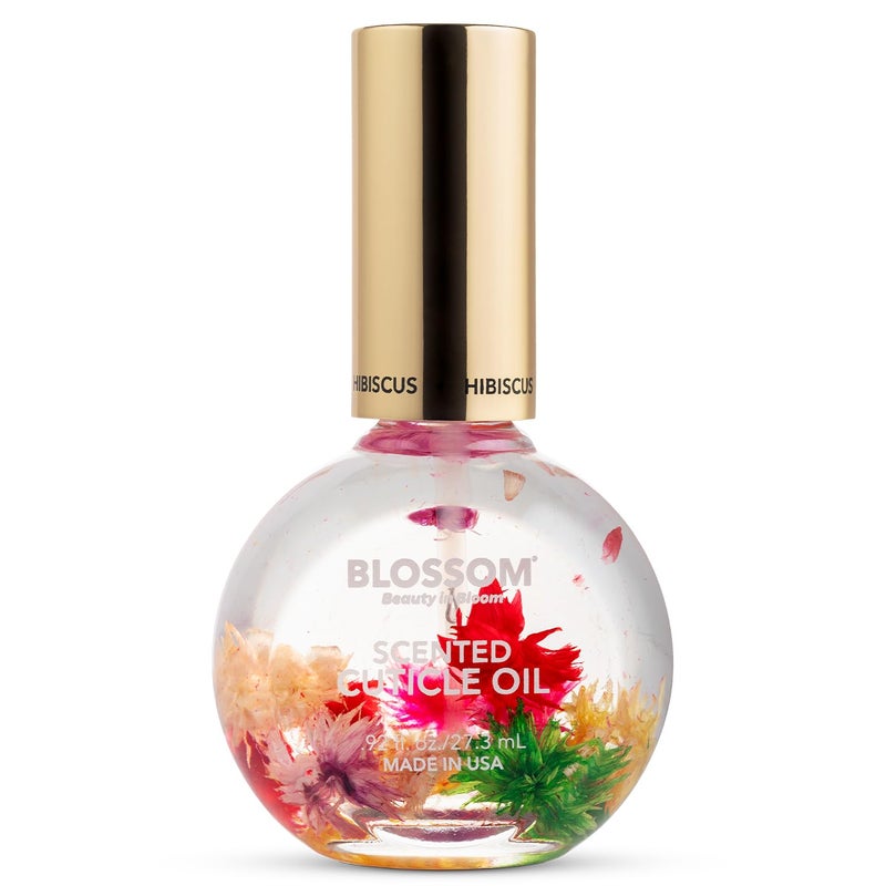 Blossom Cuticle Oil for Nails, Hydrating, Moisturizing, Scented Nail Oil Cuticle Care, Infused with Real Flowers, Made in USA, 0.92 fl. oz, Hibiscus - Image 1