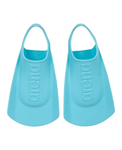 arena Unisex Kids Junior Swim Training Fins for Lap Swimming, Open Heel and Hydrodynamic Slits, Sky, Size 9-10 US - Image 1