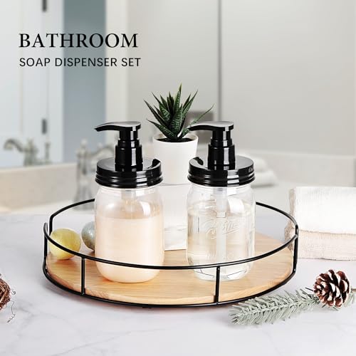 Amolliar Plastic Mason Jar Soap Dispenser with Pump Lid,16OZ Refillable BPA-Free Hand Soap Dispenser Set with Cute Lables - Farmhouse Decor for Kitchen/Bathroom,Liquid Soap,Dish Soap, Lotion (2 Pack) - Image 4