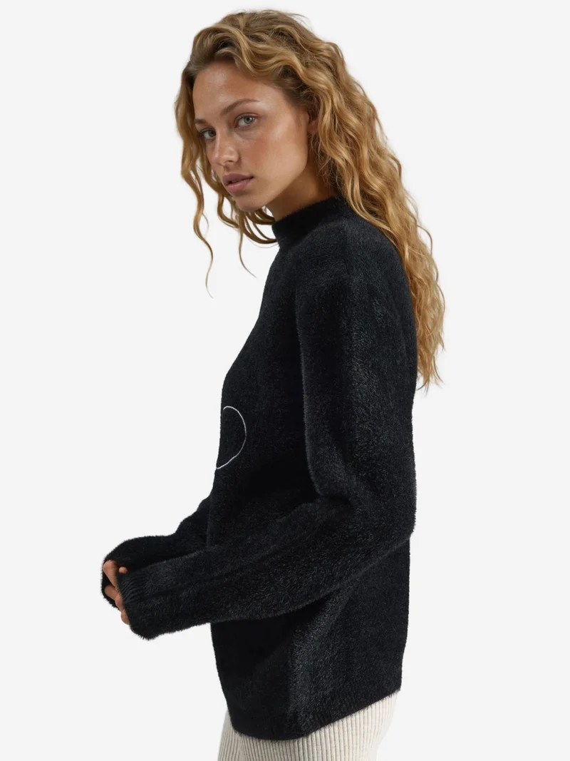 My Fashion Black MY FASHION Oversize Teddy Bear Plush Sweater for Women | Best Price UAE