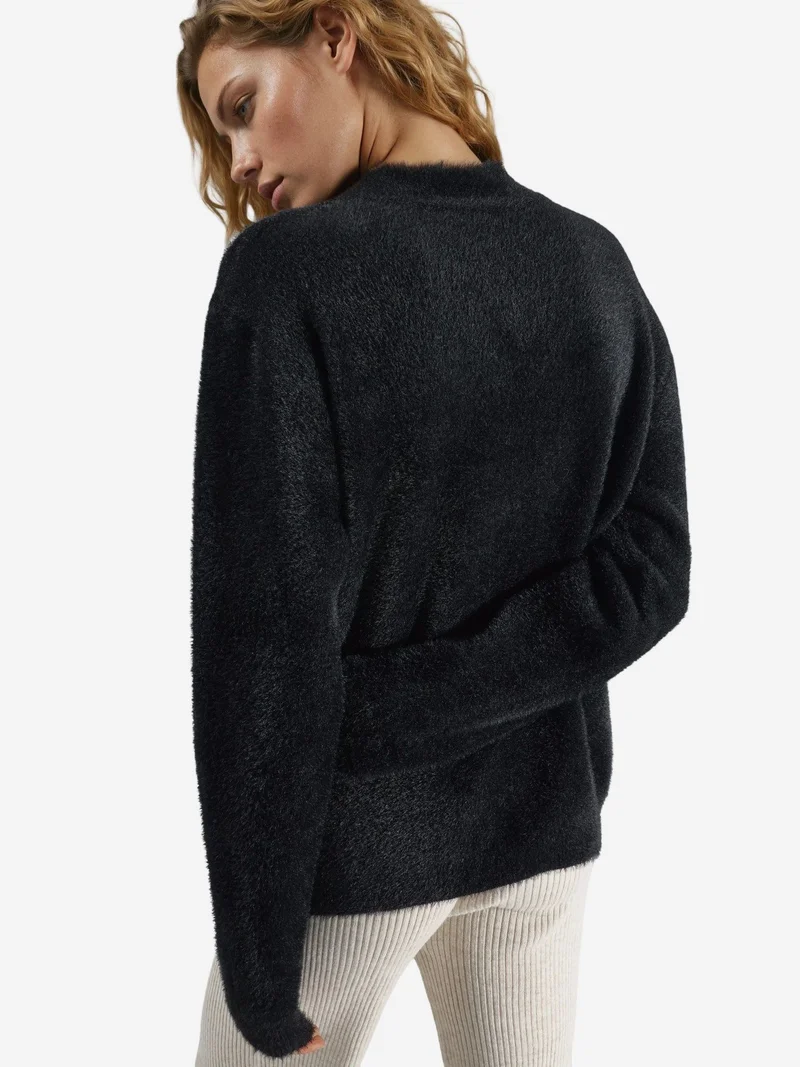 My Fashion Black MY FASHION Oversize Teddy Bear Plush Sweater for Women | Best Price UAE
